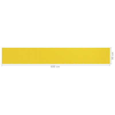 vidaXL Balkonsko platno rumeno 90x600 cm HDPE