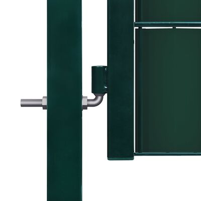 vidaXL Vrata za ograjo PVC in jeklo 100x81 cm zelena