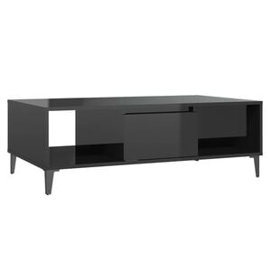 vidaXL Klubska mizica visok sijaj črna 103,5x60x35 cm iverna plo&scaron;ča