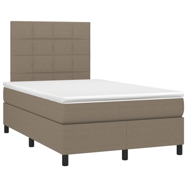vidaXL Box spring postelja z vzmetnico taupe 120x190 cm blago