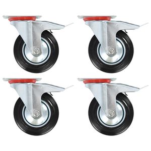 vidaXL Gibljiva kolesa z dvojnimi zavorami 4 kosi 160 mm
