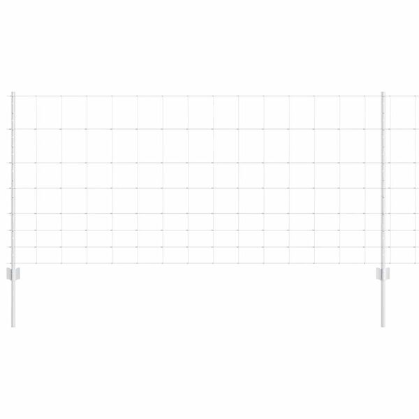 vidaXL Ograja s stebrom srebrna 1 x 50 m Jeklo