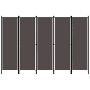 vidaXL Paravan 5-delni antraciten 250x180 cm