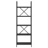 vidaXL Knjižna polica Črna Orehovina 60 x 30 x 183 cm Konstruiran les
