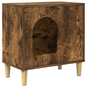 vidaXL Mačja hi&scaron;a Dimljeni oreh 51 x 30 x 52 cm Inženirski les