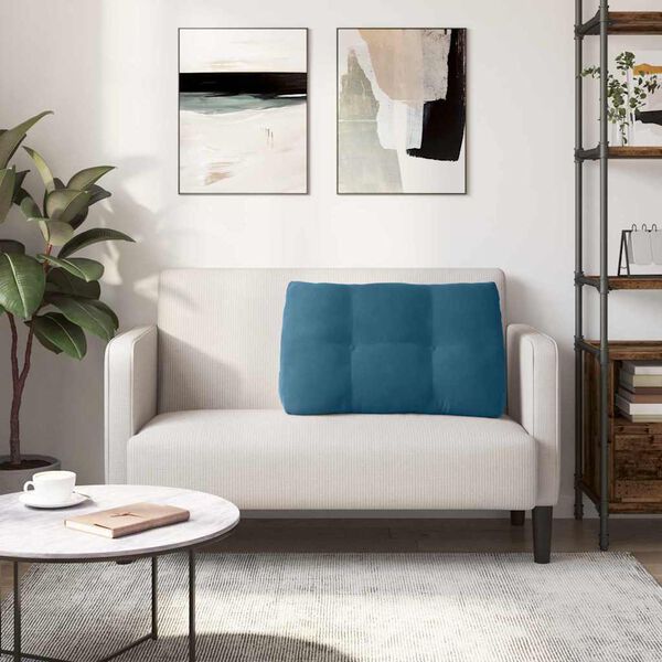 vidaXL Poglavni vzglavnik Modra 80 x 24 x 50 cm Žamet