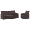 vidaXL Kavčna garnitura 2 pcs Temno rjava Blago