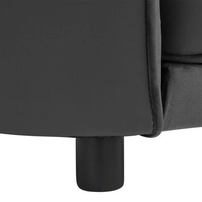 vidaXL Pasji kavč temno siv 69x49x40 cm iz pliša in umetnega usnja