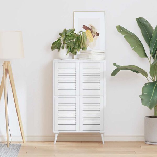 vidaXL Vrata za omarico z letvicami 4 kosi bela 39,5x29,5 cm