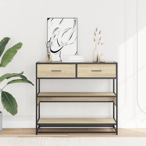 vidaXL Klubska mizica sonoma hrast 90x35x80 cm inženirski les