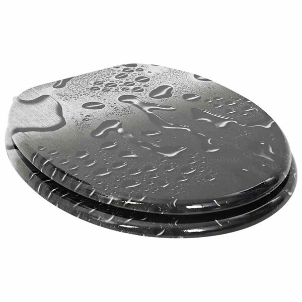 vidaXL Toaletni pokrov s tiho zaporo Siva 44 x 38 cm MDF plo&scaron;ča