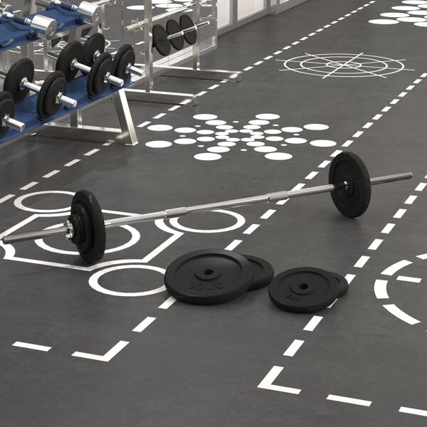 vidaXL Palica z utežmi 60 kg lito železo