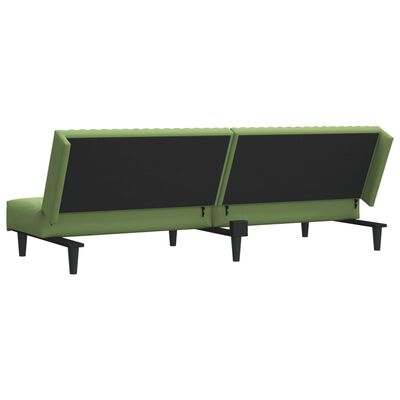 vidaXL Kavč dvosed z ležiščem svetlo zelen žamet