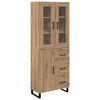 vidaXL Visok predalnik 2 pcs Umetni hrast 69,5 x 34 x 180 cm