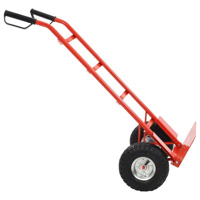 vidaXL Zložljiv kovinski voziček rdeč in črn
