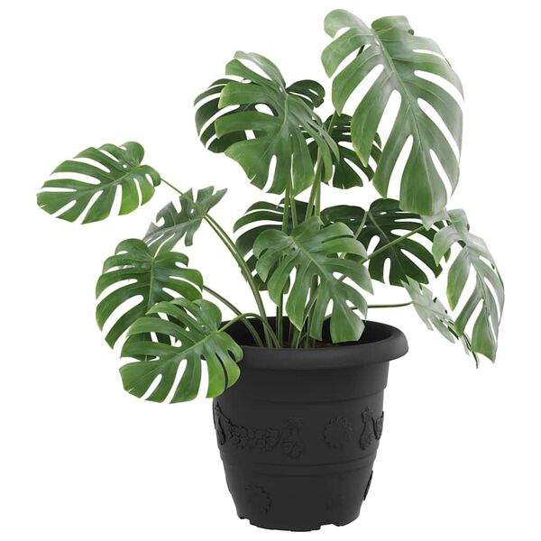 vidaXL Okrogli cvetlični lonec 24 pcs Črna &Oslash; 26 x 21.5 cm Plastika