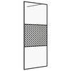 vidaXL Pregrada za tu&scaron; s prozornim ESG steklom 80x195 cm črna