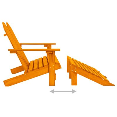 vidaXL Vrtni stol Adirondack za 2 osebi z naslonom za noge oranžen