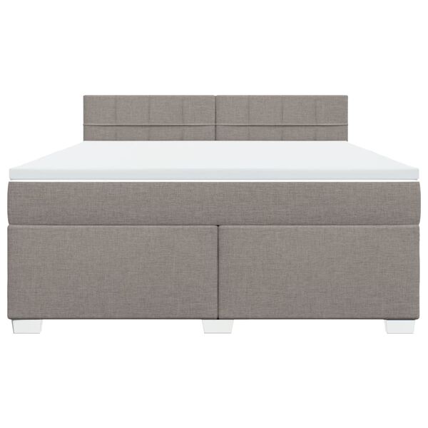 vidaXL Box spring postelja z vzmetnico taupe 180x200 cm blago