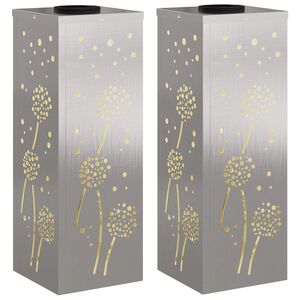 vidaXL Solarno LED svetilo za pot 2 kos Toplo bela 18 x 18 x 50 cm