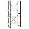 vidaXL Knjižna omara 4-nadstropna bela 80x30x140 cm trdna borovina