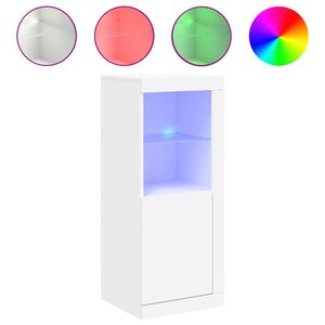 vidaXL Komoda z LED lučkami bela 41x37x100 cm