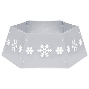 vidaXL Podloga za novoletno jelko srebrna in bela &Oslash;68x25 cm
