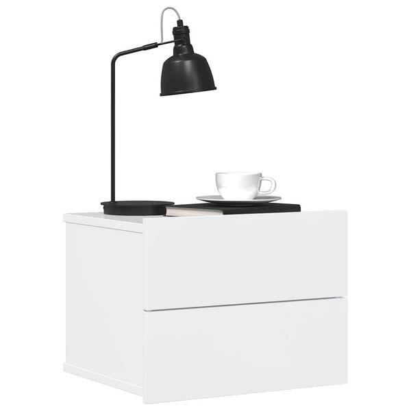 vidaXL Nočne omarice 2 kosa visok sijaj bele 40x30x30 cm iverna plošča