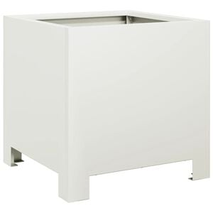 vidaXL Vrtno cvetlično korito belo 30x30x30 cm jeklo