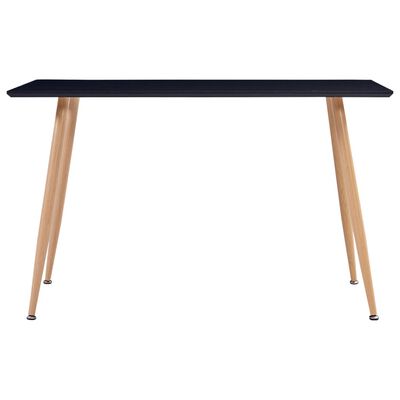 vidaXL Jedilna miza črna in barva hrasta 120x60x74 cm mediapan