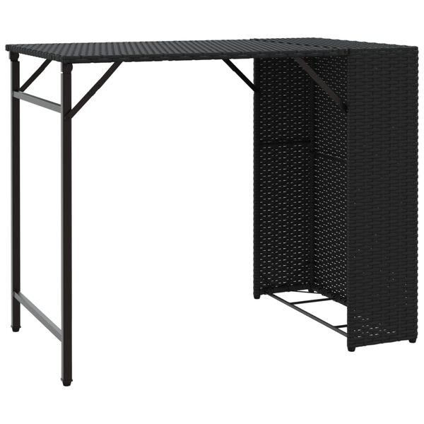 vidaXL Zložljiva vrtna jedilna garnitura 5-delna črn poli ratan