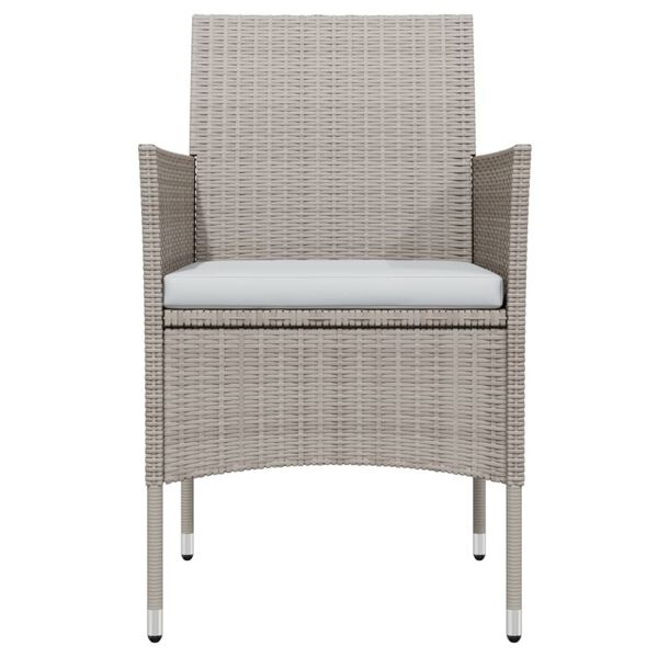 vidaXL Vrtna jedilna garnitura 3-delna z blazinami bež in črna