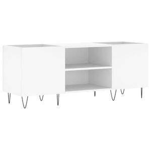 vidaXL Omarica za gramofonske plo&scaron;če bela 121x38x48 cm inženirski les