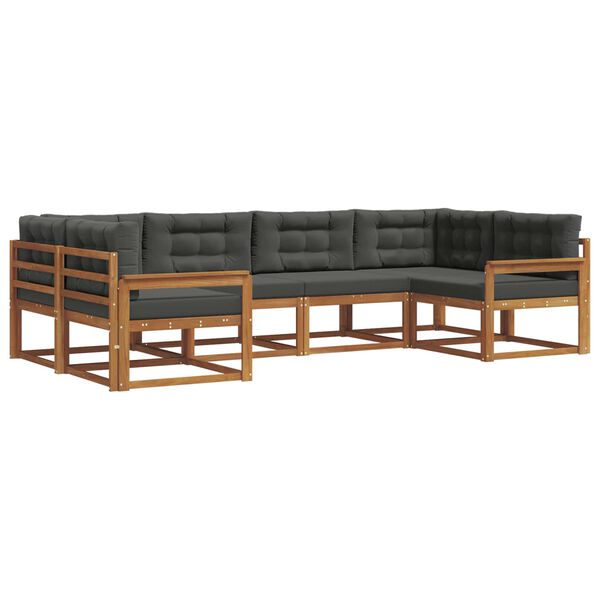 vidaXL Zunanja garnitura za sedenje 6 pcs Naravna in antracitna