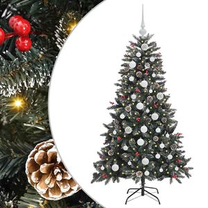 vidaXL Umestno božično drevo Zelena 150 cm PVC, plastika in jeklo
