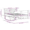 vidaXL Posteljni okvir brez vzmetnice bel 120x200 cm trdna borovina