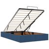 vidaXL Otomanska postelja z vzmetnico & LEDs modra 120x190 cm blago