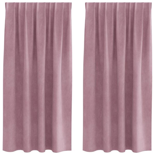 vidaXL Zatemnitvene zavese 2 pcs Temno roza 140 x 175 cm Žamet