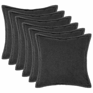 vidaXL Prevleka za blazino 6 pcs HOUTEN Temno siva 30 x 30 cm Boucl&eacute;