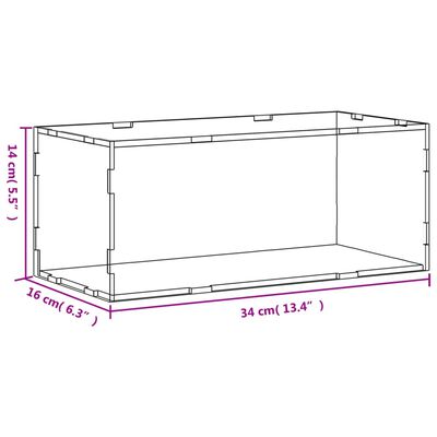 vidaXL Razstavna škatla prozorna 34x16x14 cm akril