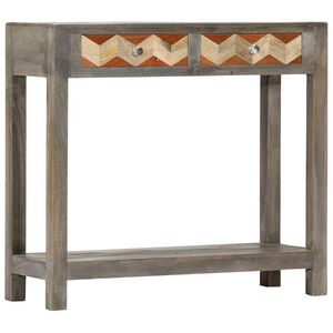 vidaXL Konzolna mizica siva 86x30x76 cm trden mangov les