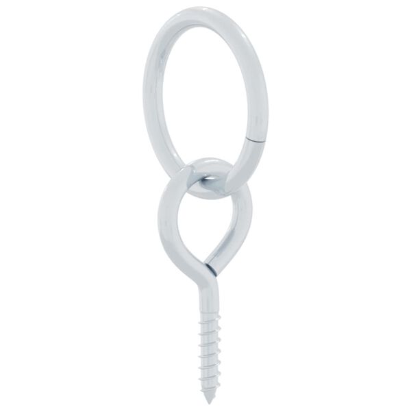 vidaXL Obroč za privez z vijaki 3 kosi srebrno jeklo