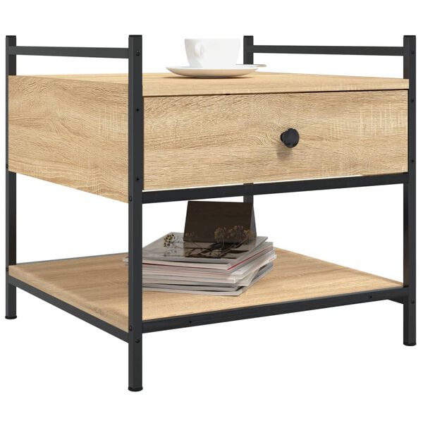 vidaXL Klubska mizica sonoma hrast 50x50x50 cm inženirski les