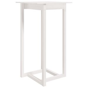 vidaXL Barska miza bela 60x60x110 cm trdna borovina