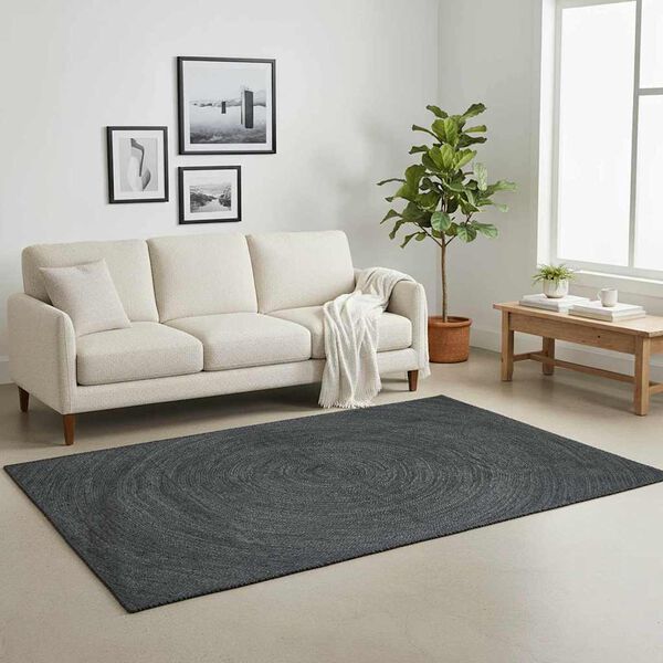 vidaXL Preproge za povr&scaron;ine Kvadrat Temno siva 120 x 120 cm Juta