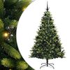 vidaXL Umjetno hinged božično drevo 300 LED Zelena 210 cm PVC in PE