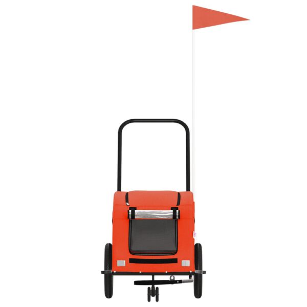 vidaXL Kolesarska prikolica za hišne ljubljenčke oranžna in siva