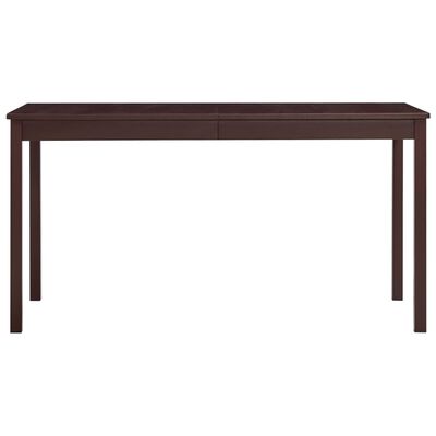 vidaXL Jedilna miza temno rjava 140x70x73 cm borovina