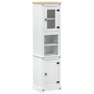 vidaXL Kopalni&scaron;ka omarica Bela 50 x 40 x 185 cm Masivno borovo les