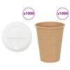 vidaXL Papirnate skodelice za kavo s pokrovčki 1000 kosov 12oz 300ml